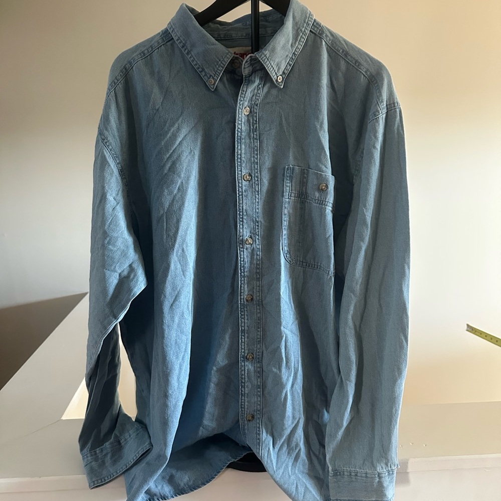 Wrangler Light Blue Casual Button Down Shirt